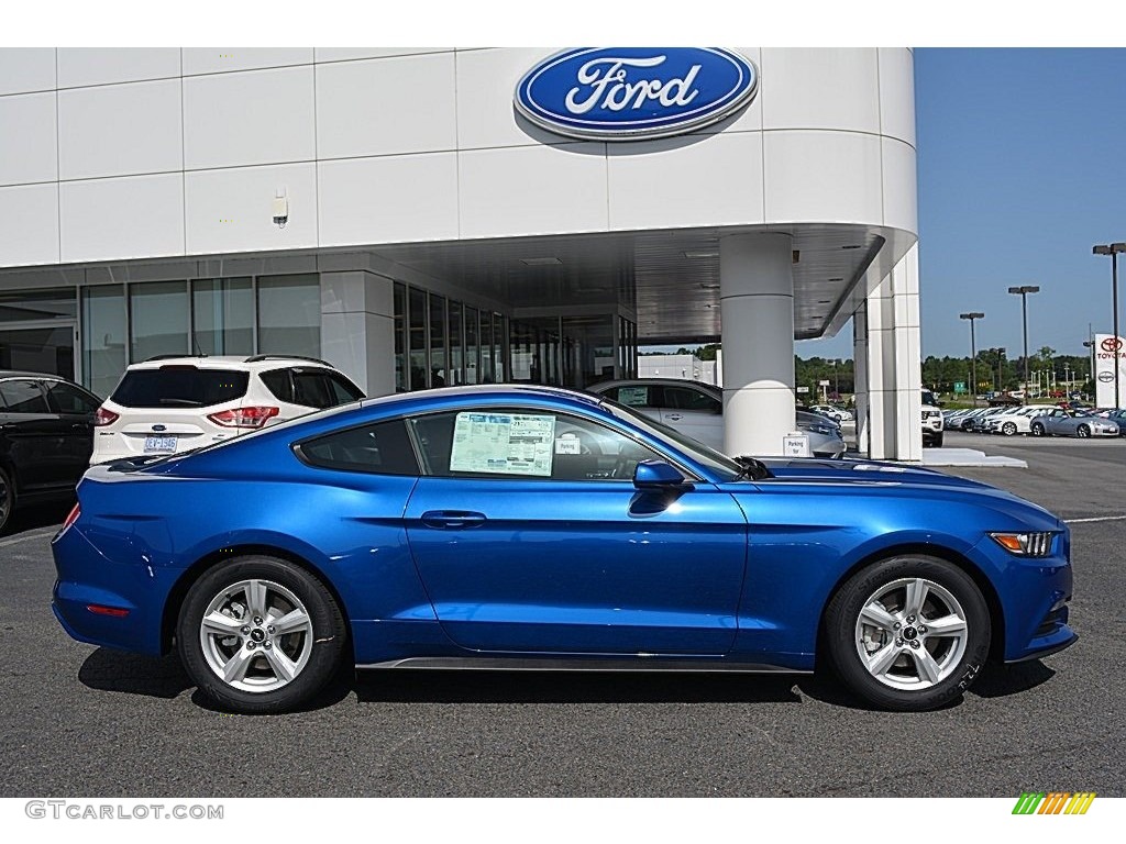 Lightning Blue 2017 Ford Mustang V6 Coupe Exterior Photo #114363361