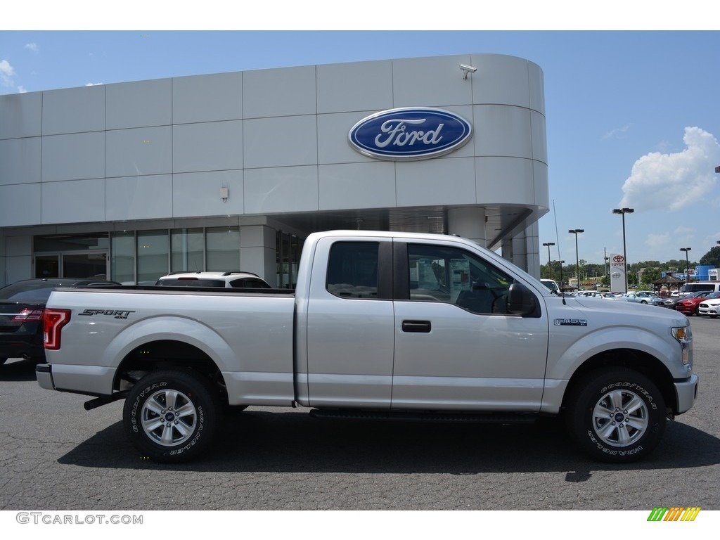 2016 F150 XL SuperCab 4x4 - Ingot Silver / Medium Earth Gray photo #2