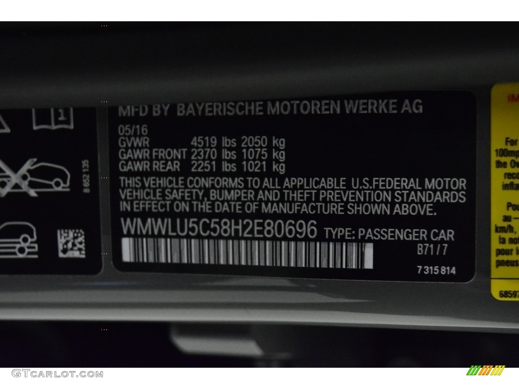 2017 Clubman Color Code B71 for Moonwalk Grey Metallic Photo #114369946