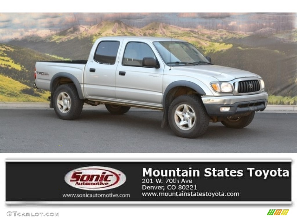 2002 Tacoma V6 Double Cab 4x4 - Lunar Mist Metallic / Gray photo #1