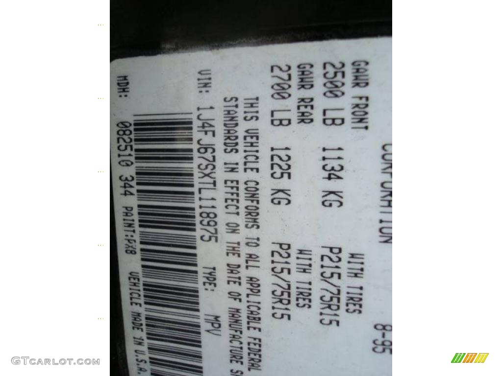 1996 Cherokee Sport 4WD - Black / Gray photo #24