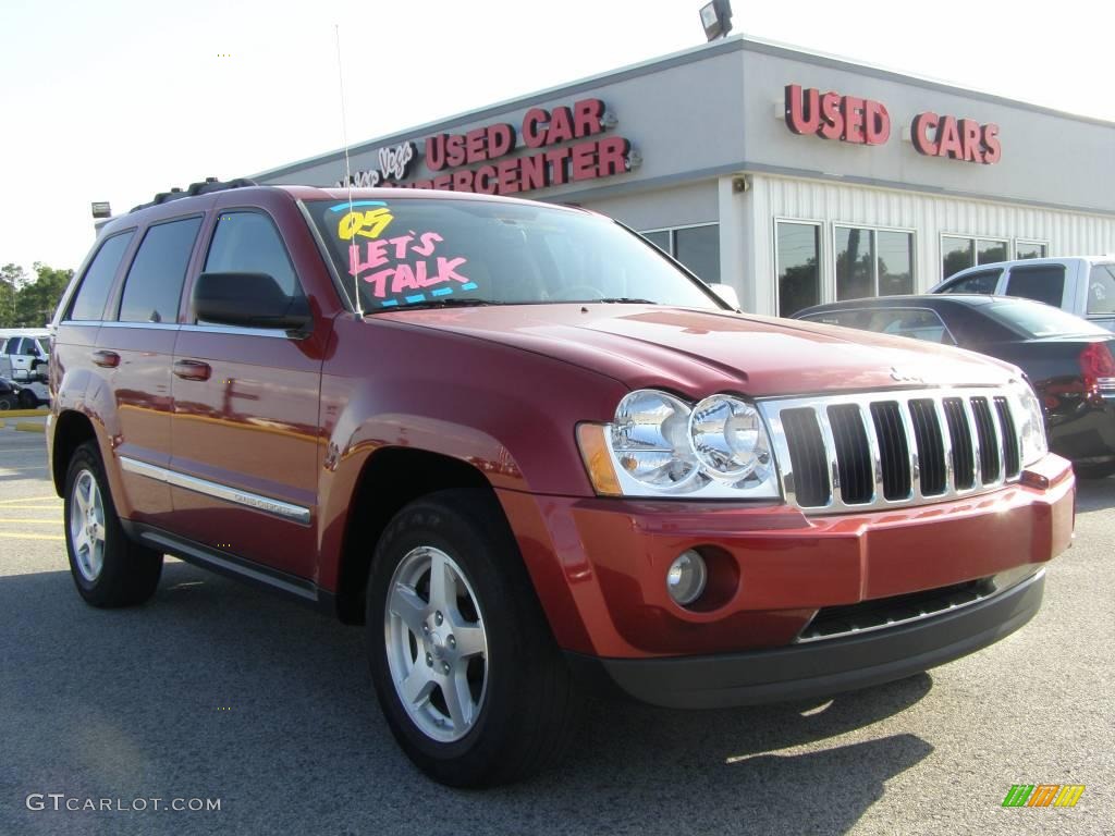 2005 Grand Cherokee Limited 4x4 - Inferno Red Crystal Pearl / Khaki photo #1