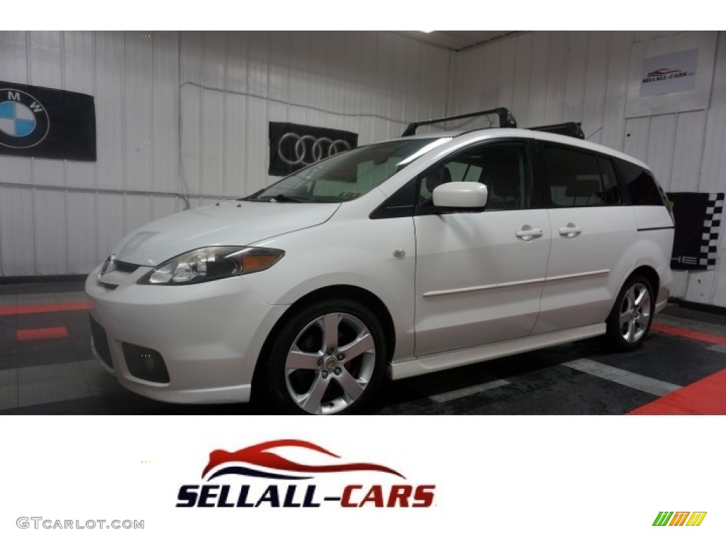 2007 MAZDA5 Touring - Whitewater Pearl Mica / Espresso Brown photo #1