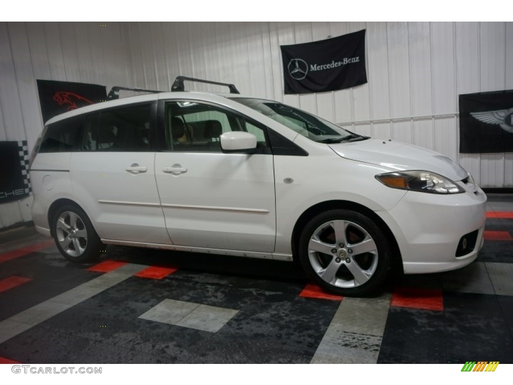 2007 MAZDA5 Touring - Whitewater Pearl Mica / Espresso Brown photo #6