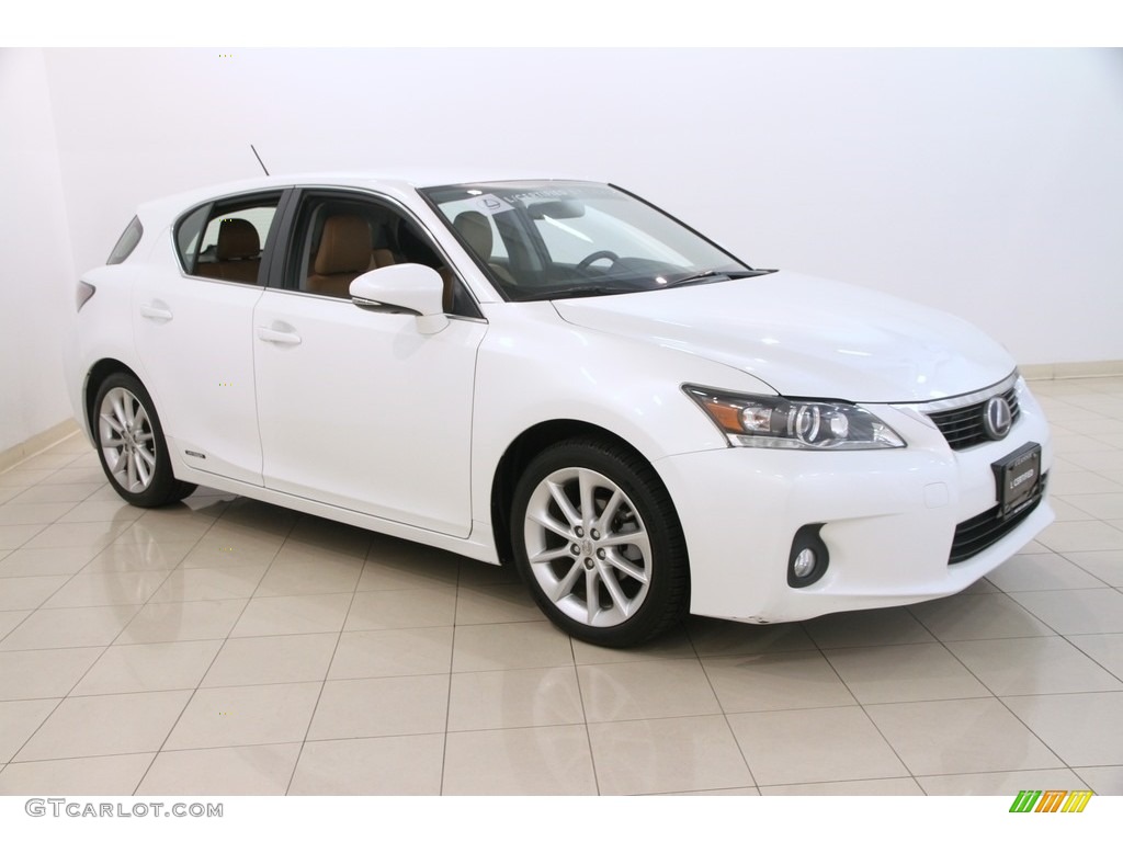 2012 CT 200h Hybrid Premium - Starfire White Pearl / Caramel Nuluxe photo #1