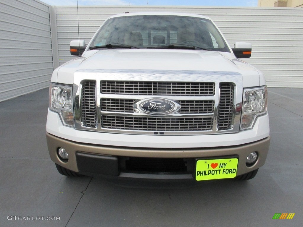 2012 F150 Lariat SuperCrew - Oxford White / Platinum Sienna Brown/Black Leather photo #5