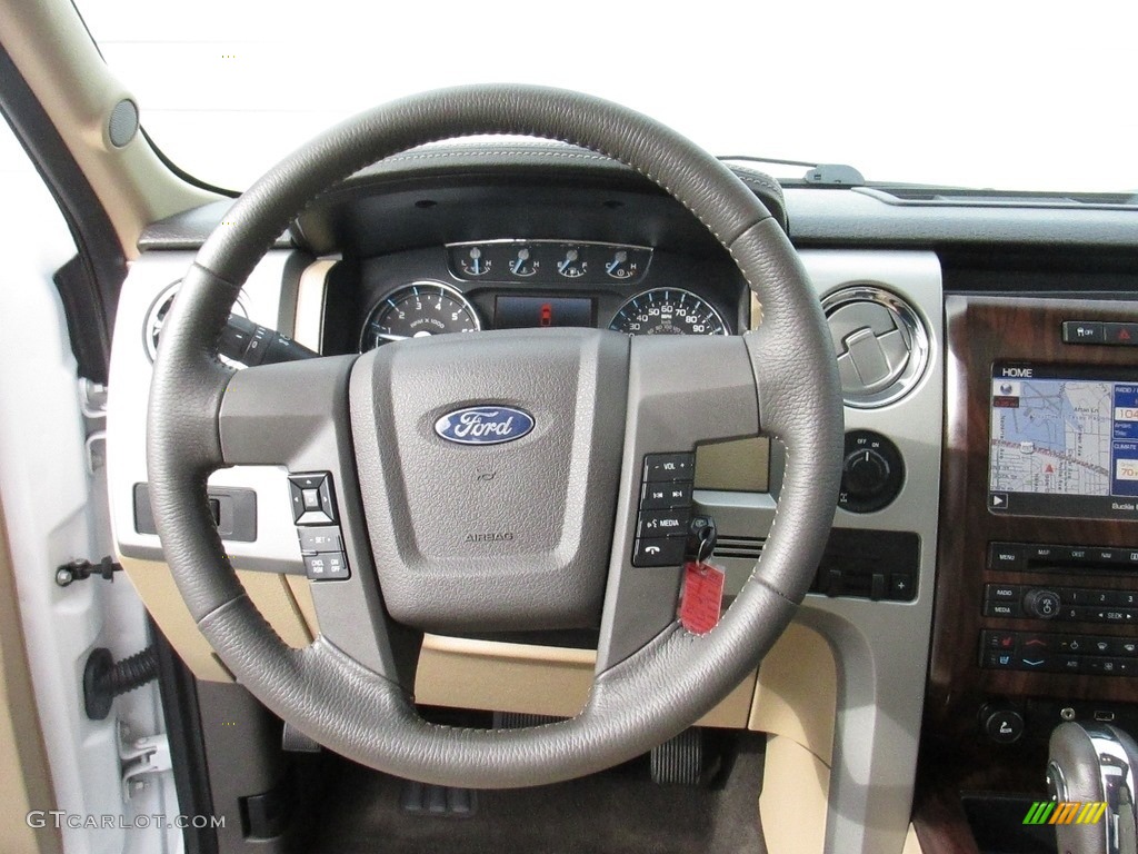 2012 F150 Lariat SuperCrew - Oxford White / Platinum Sienna Brown/Black Leather photo #45