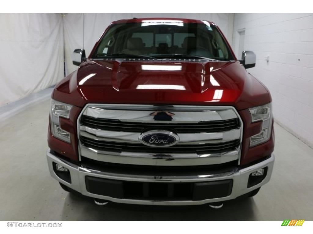 2016 F150 Lariat SuperCrew 4x4 - Ruby Red / Medium Light Camel photo #2