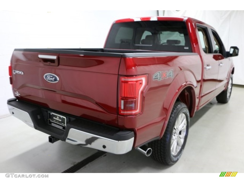 2016 F150 Lariat SuperCrew 4x4 - Ruby Red / Medium Light Camel photo #4