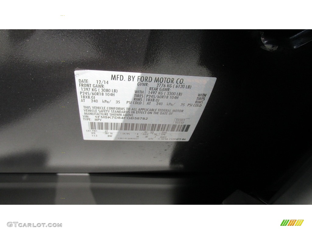 2015 Explorer XLT - Dark Side / Charcoal Black photo #39