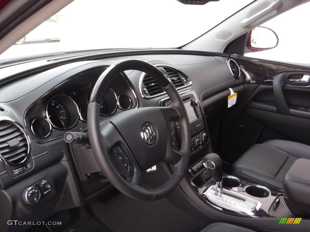 Ebony/Ebony Interior 2017 Buick Enclave Leather AWD Photo #114384190