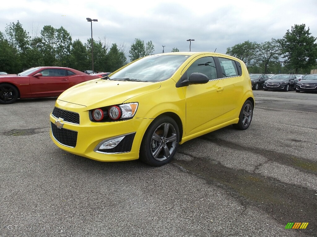 Bright Yellow 2016 Chevrolet Sonic RS Hatchback Exterior Photo #114389680