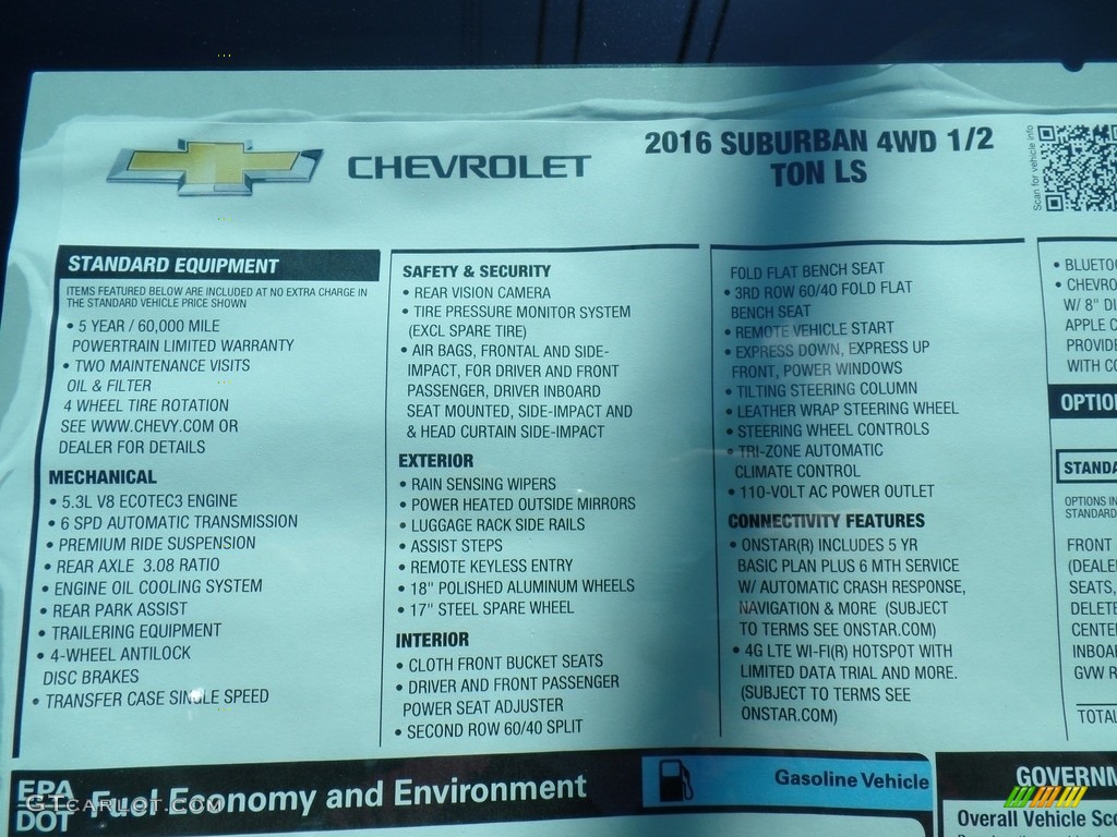 2016 Suburban LS 4WD - Summit White / Jet Black photo #77