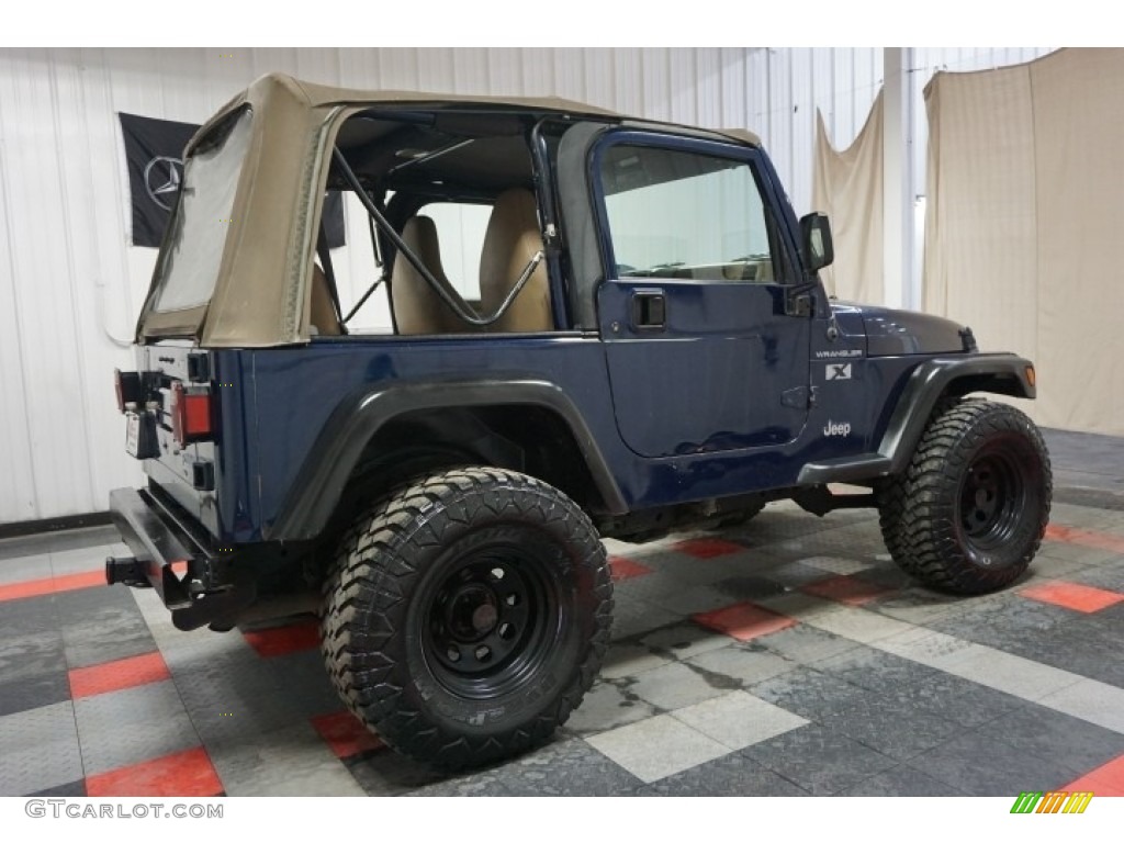 2002 Wrangler X 4x4 - Patriot Blue Pearl / Camel Beige photo #7