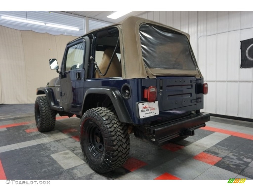 2002 Wrangler X 4x4 - Patriot Blue Pearl / Camel Beige photo #10