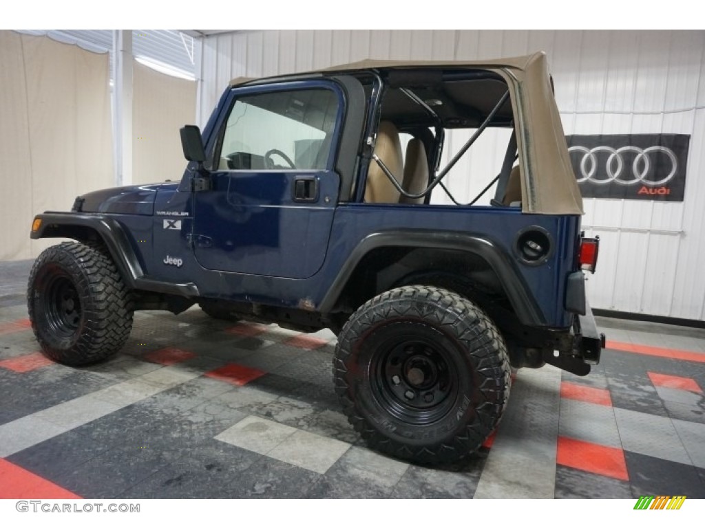 2002 Wrangler X 4x4 - Patriot Blue Pearl / Camel Beige photo #11