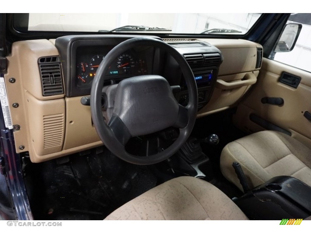 2002 Wrangler X 4x4 - Patriot Blue Pearl / Camel Beige photo #28