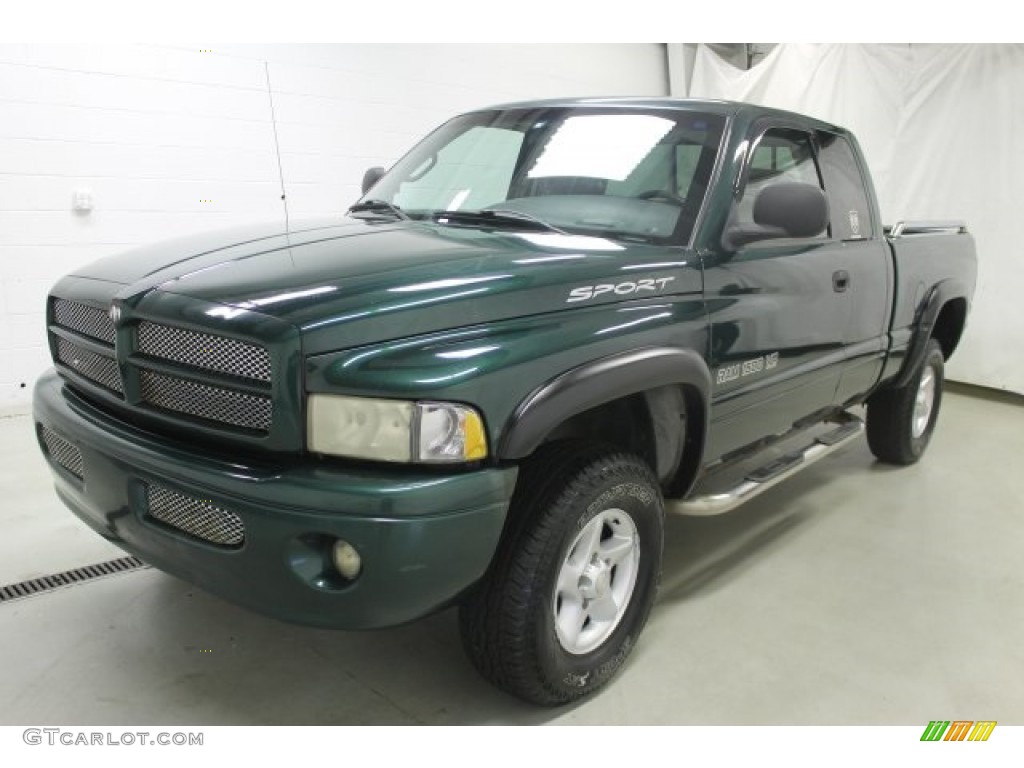 2001 Ram 1500 SLT Club Cab 4x4 - Forest Green Pearl / Agate photo #25