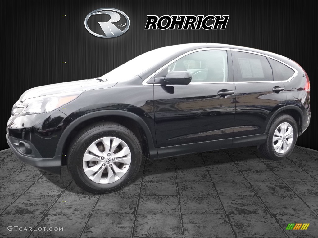 2013 CR-V EX AWD - Crystal Black Pearl / Black photo #3