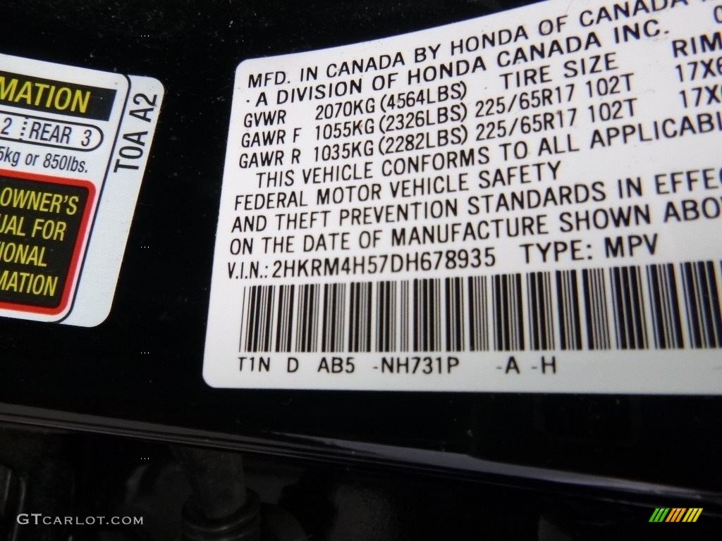 2013 CR-V EX AWD - Crystal Black Pearl / Black photo #25