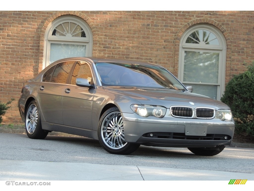 2003 7 Series 745Li Sedan - Sterling Grey Metallic / Basalt Grey/Stone Green photo #2