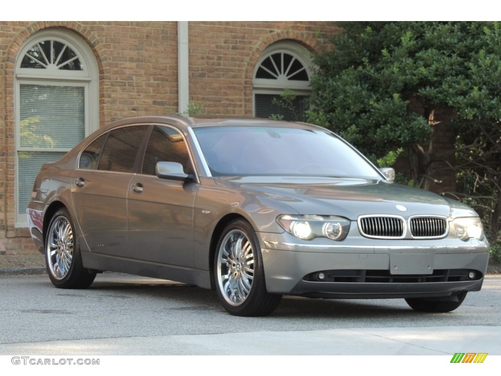 2003 7 Series 745Li Sedan - Sterling Grey Metallic / Basalt Grey/Stone Green photo #4