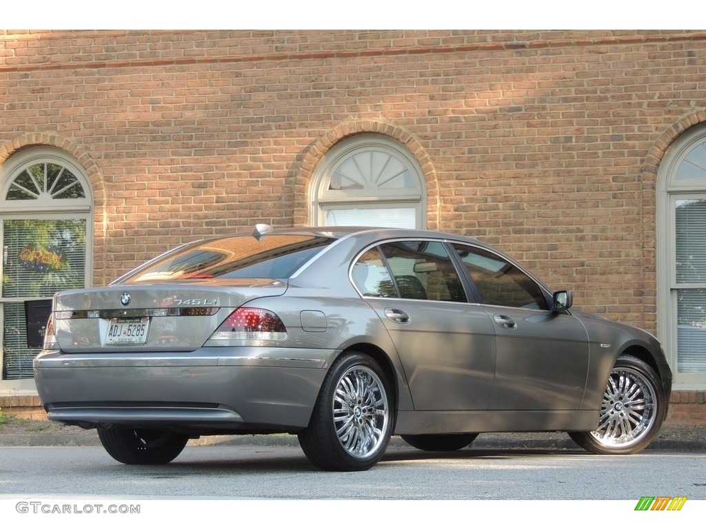 2003 7 Series 745Li Sedan - Sterling Grey Metallic / Basalt Grey/Stone Green photo #6