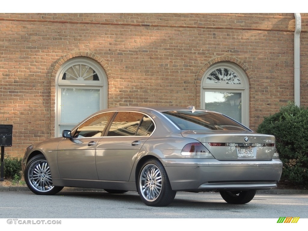 2003 7 Series 745Li Sedan - Sterling Grey Metallic / Basalt Grey/Stone Green photo #7