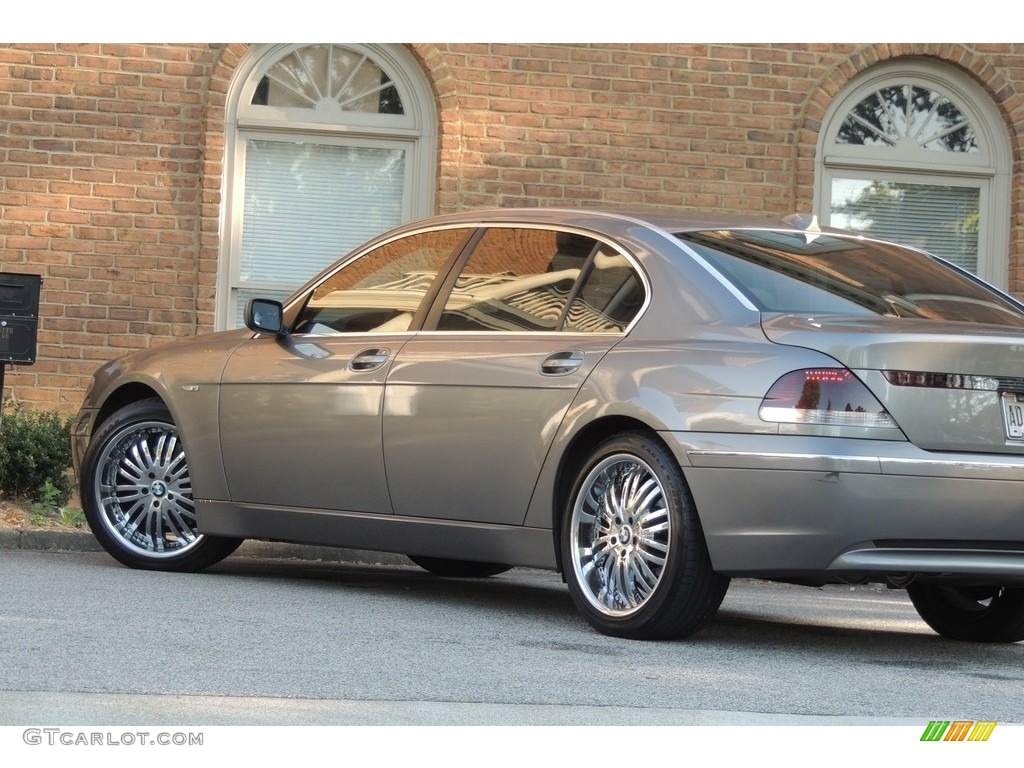 2003 7 Series 745Li Sedan - Sterling Grey Metallic / Basalt Grey/Stone Green photo #8