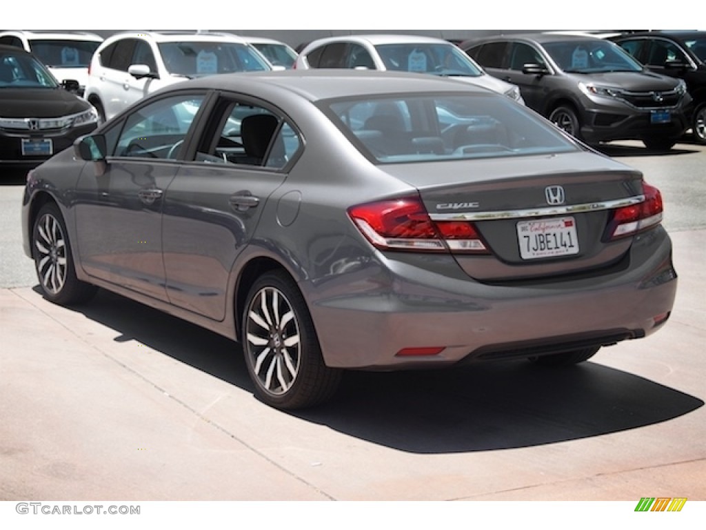 2015 Civic EX-L Sedan - Modern Steel Metallic / Black photo #2