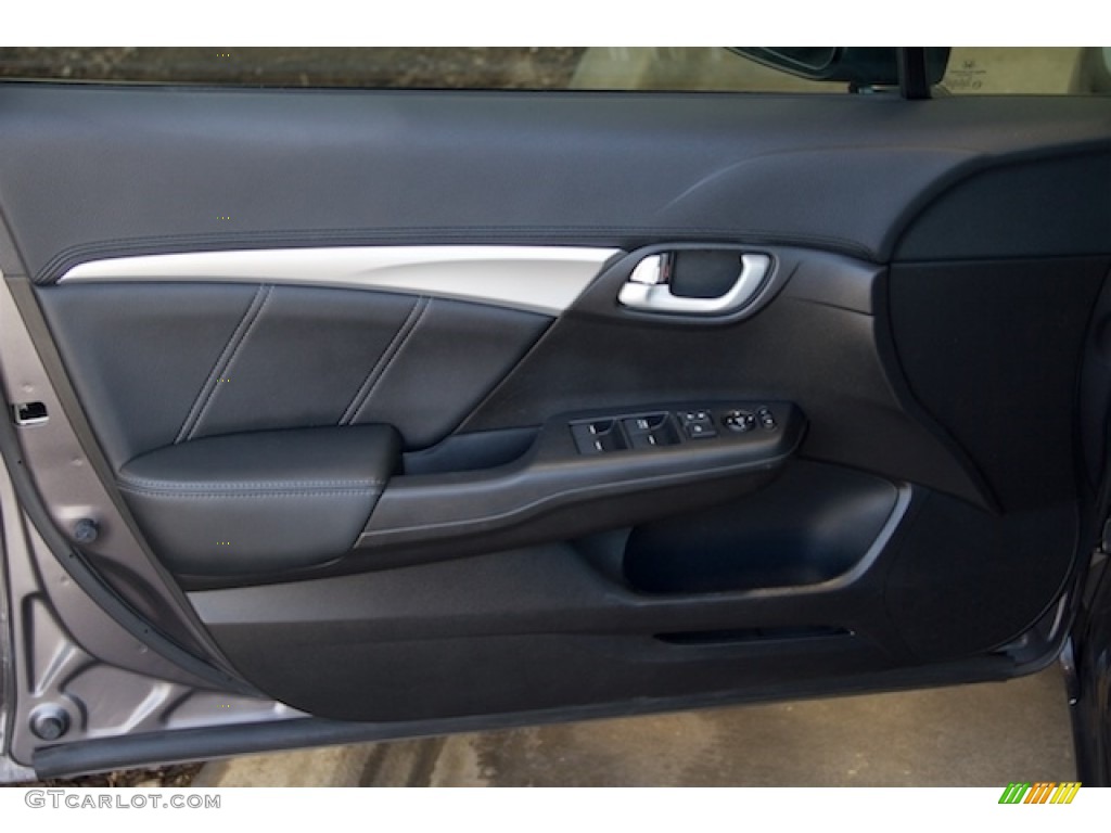 2015 Civic EX-L Sedan - Modern Steel Metallic / Black photo #25