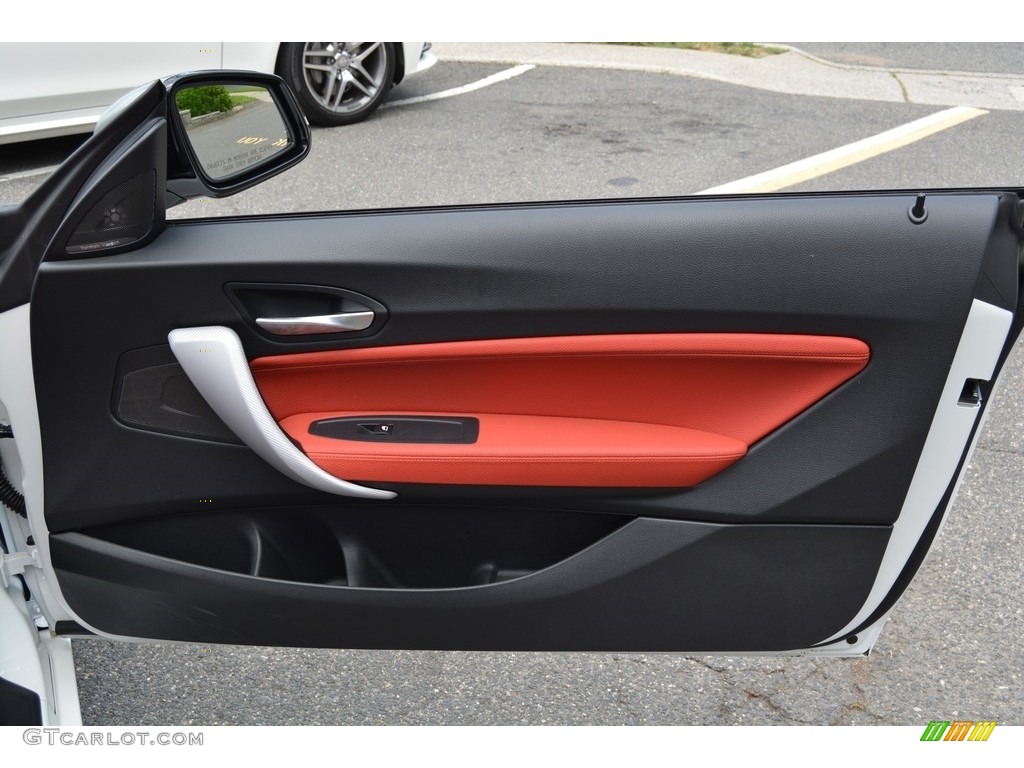 2016 BMW M235i Convertible Coral Red Door Panel Photo #114429064