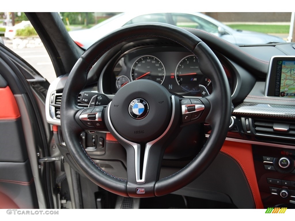 2015 BMW X5 M Standard X5 M Model Mugello Red Steering Wheel Photo #114429717