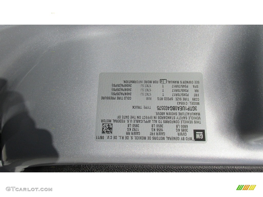 2011 Sierra 1500 SL Crew Cab - Pure Silver Metallic / Dark Titanium photo #34