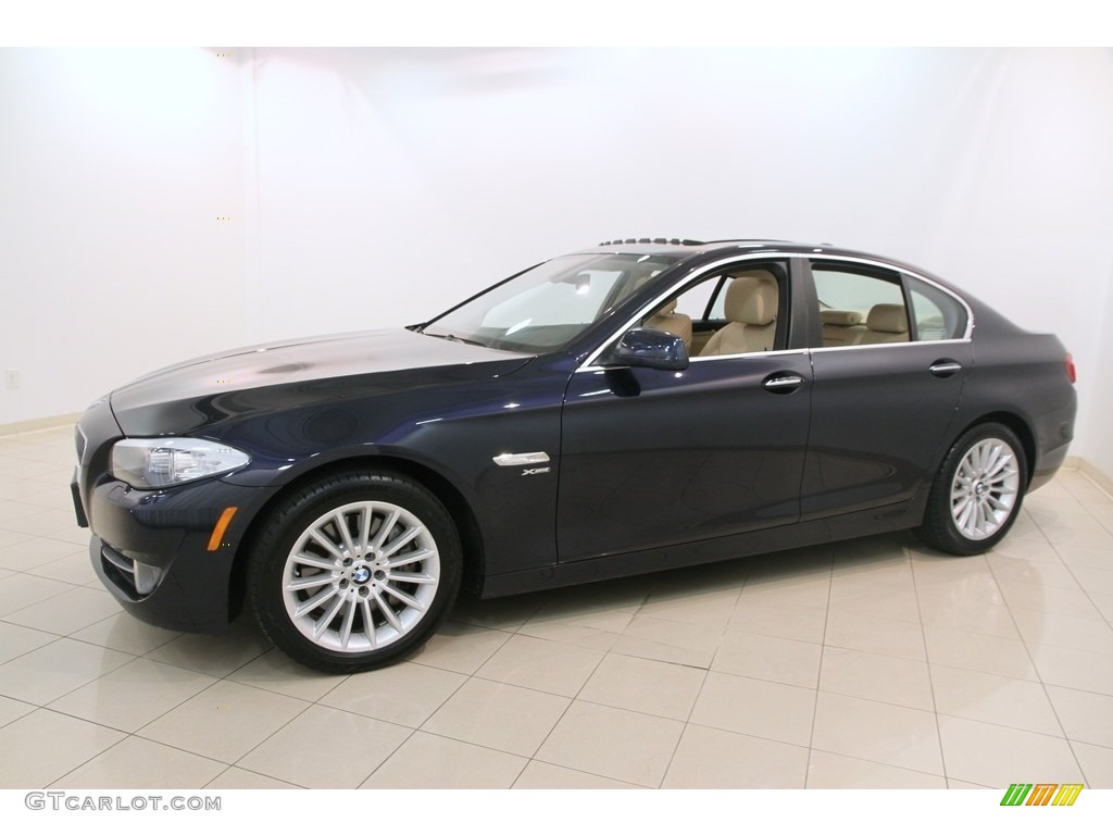 2012 5 Series 535i xDrive Sedan - Imperial Blue Metallic / Venetian Beige photo #3