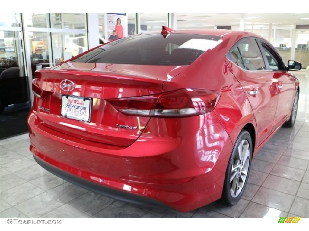 2017 Elantra Limited - Red / Gray photo #4