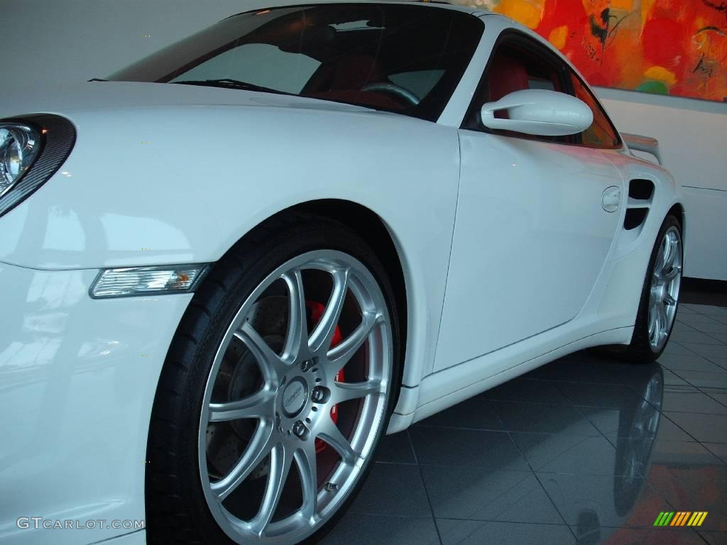 2008 911 Turbo Coupe - Carrara White / Carrera Red photo #5