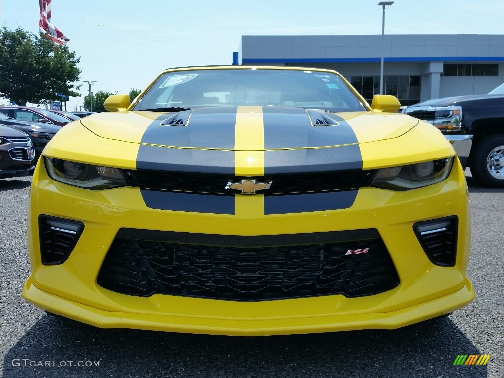 Bright Yellow 2017 Chevrolet Camaro SS Convertible Exterior Photo #114451366