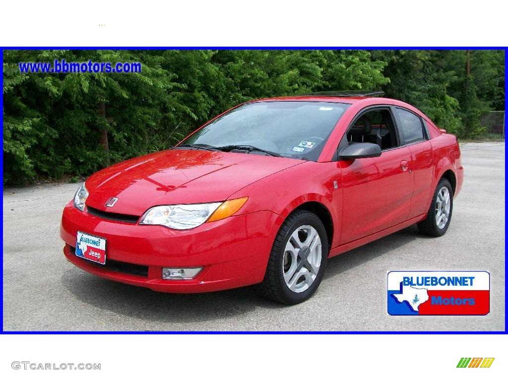 2003 ION 3 Quad Coupe - Red / Gray photo #1