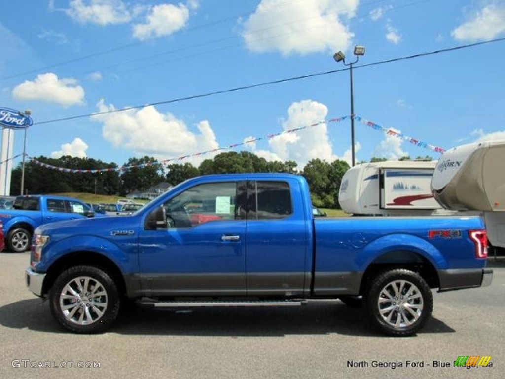 2016 F150 XLT SuperCab 4x4 - Blue Flame / Medium Earth Gray photo #2