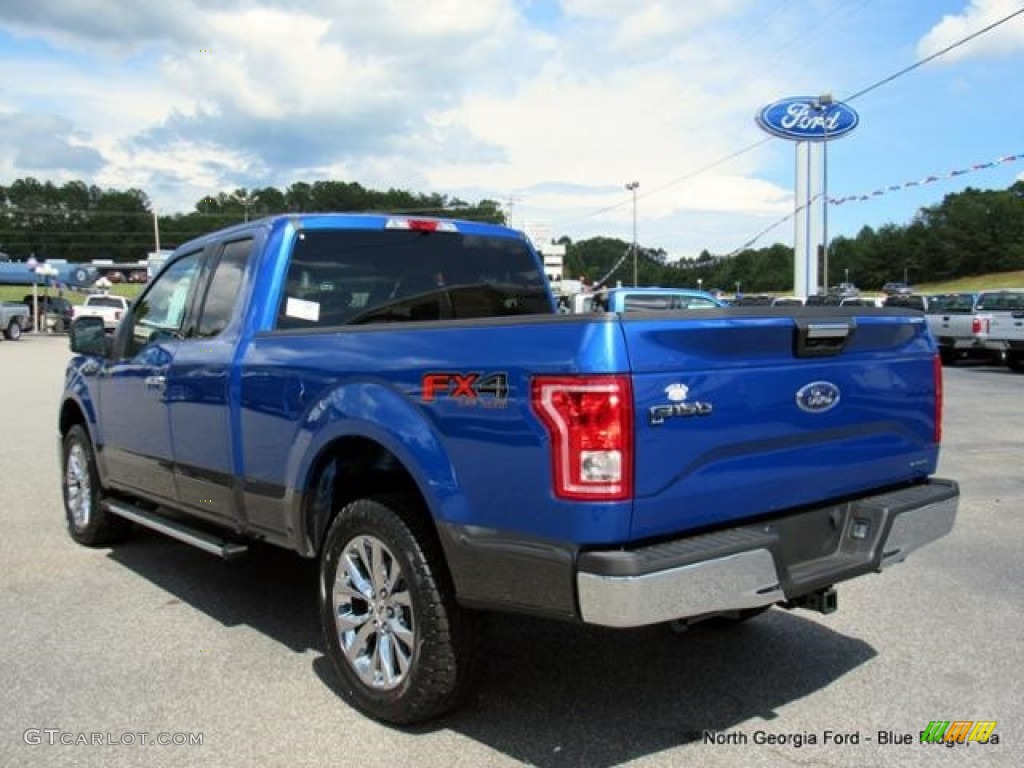 2016 F150 XLT SuperCab 4x4 - Blue Flame / Medium Earth Gray photo #3