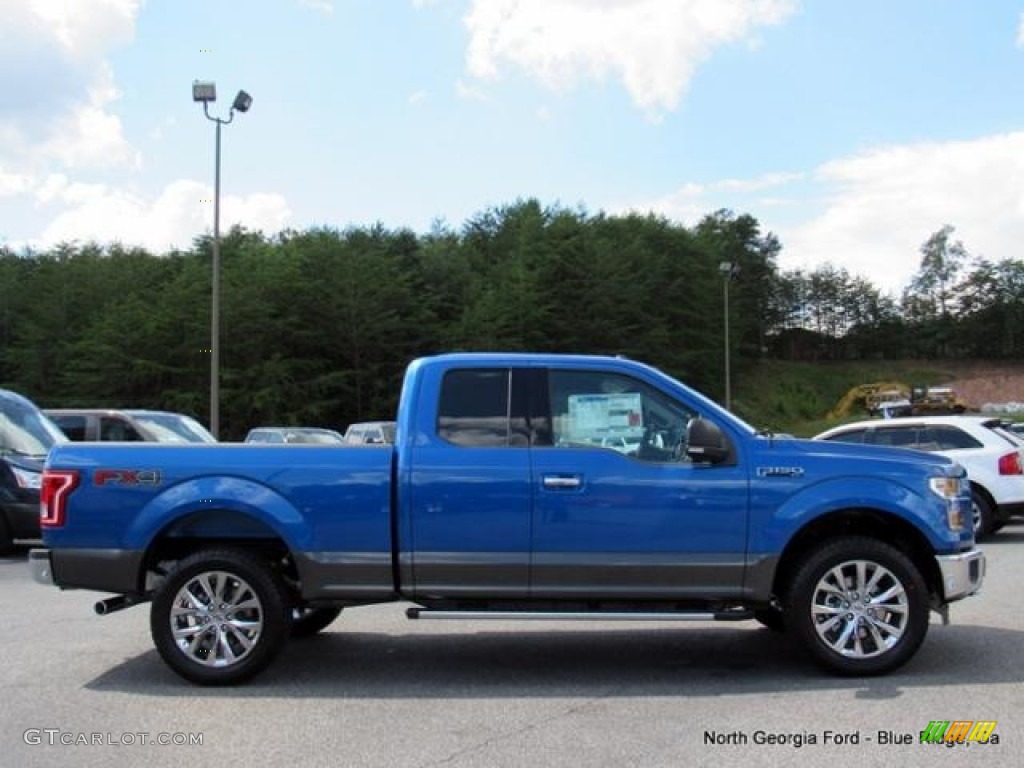 2016 F150 XLT SuperCab 4x4 - Blue Flame / Medium Earth Gray photo #6