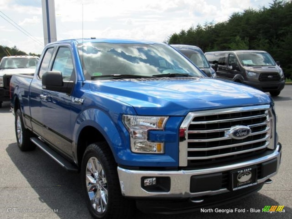 2016 F150 XLT SuperCab 4x4 - Blue Flame / Medium Earth Gray photo #7