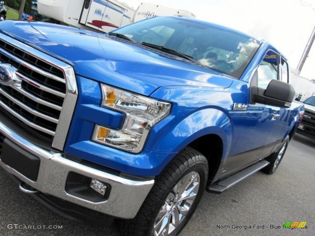 2016 F150 XLT SuperCab 4x4 - Blue Flame / Medium Earth Gray photo #31