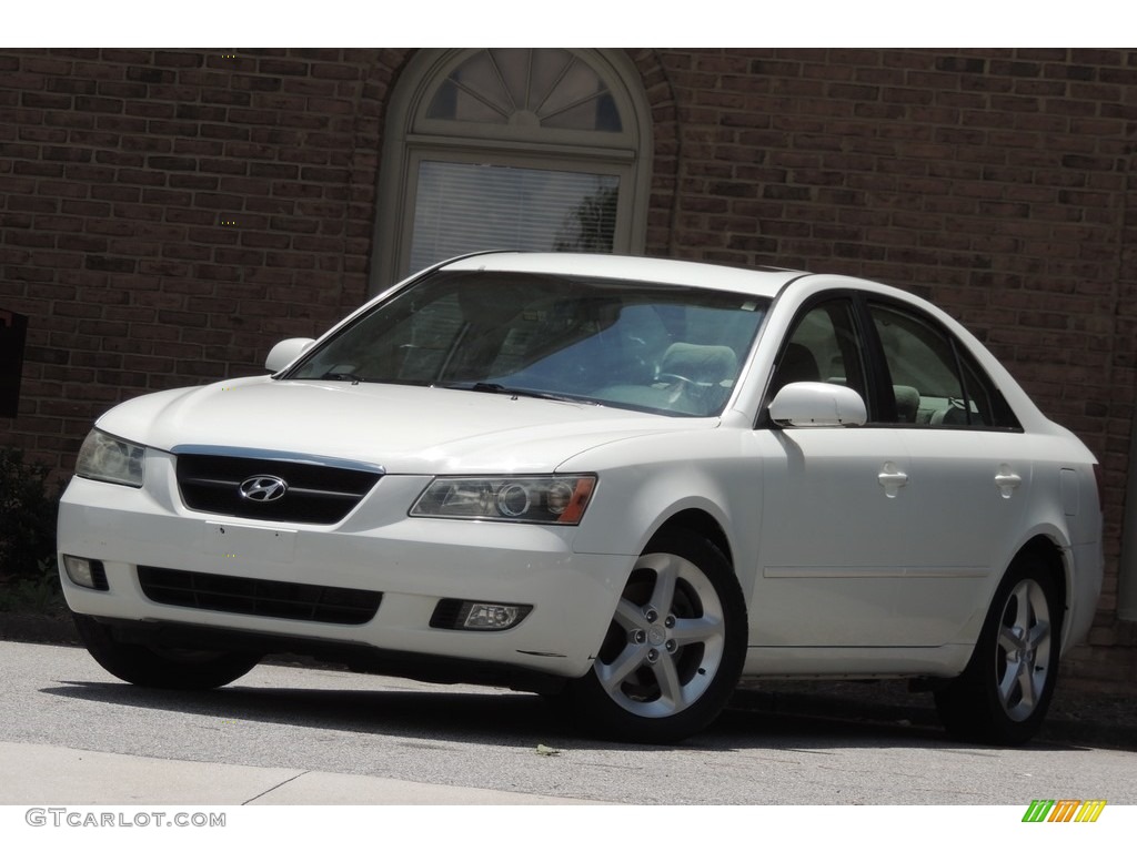 2007 Sonata SE V6 - Arctic White / Gray photo #1