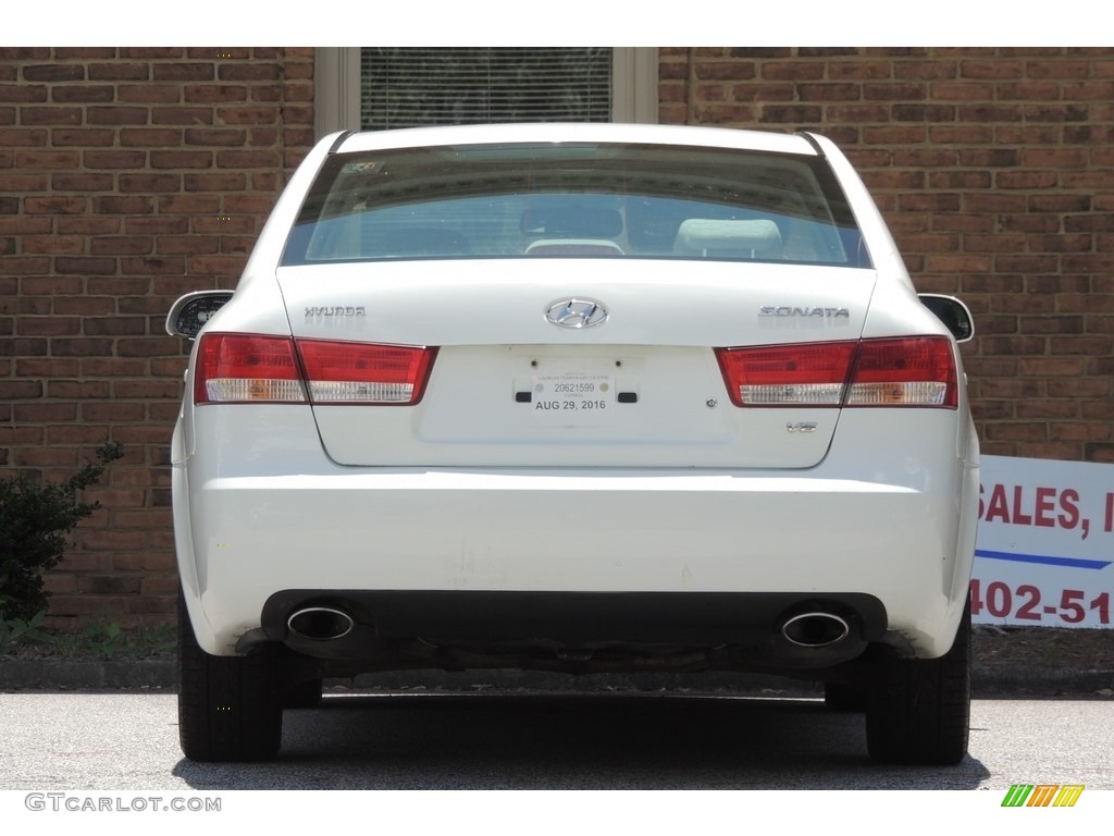 2007 Sonata SE V6 - Arctic White / Gray photo #5