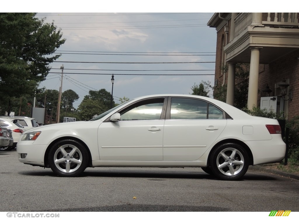2007 Sonata SE V6 - Arctic White / Gray photo #8