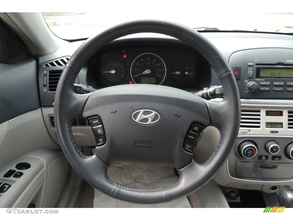 2007 Sonata SE V6 - Arctic White / Gray photo #16