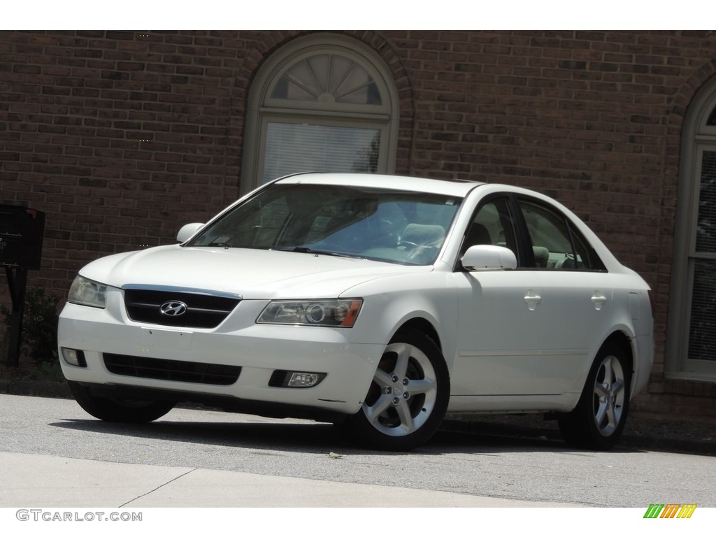 2007 Sonata SE V6 - Arctic White / Gray photo #31