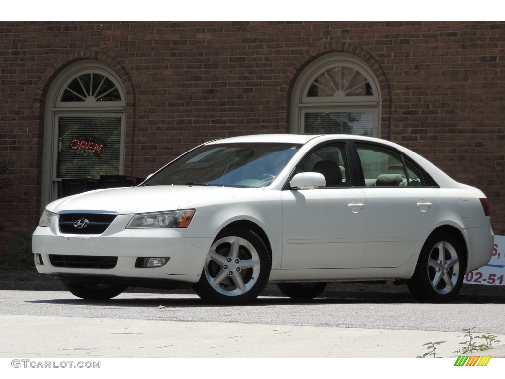 2007 Sonata SE V6 - Arctic White / Gray photo #32